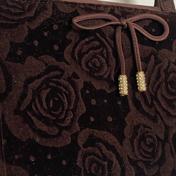 Vintage Flower Design Brown Tiny Bag - Picture 5 of 5